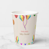 マンガのオレンジ色の猫の赤ちゃんシャワー 紙コップ (裏面)