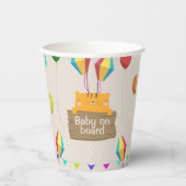 マンガのオレンジ色の猫の赤ちゃんシャワー 紙コップ (正面)