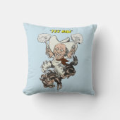 マンガのカウボーイ射撃、 発砲ピストル乗馬アート クッション (正面)