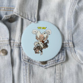 マンガのカウボーイ射撃、 発砲ピストル乗馬アート 缶バッジ (インサイチュ)