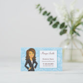 マンガのキャラクタの青いダマスク織の名刺 名刺 (スタンド正面)