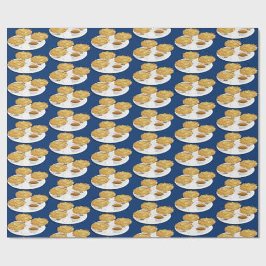 マンガのキャラクタのLatkesのアップルソースのサワークリーム ラッピングペーパー (フラット)