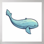 マンガのクジライラストレーション ポスター (正面)