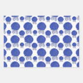 マンガのクラゲの絵画水彩模様 ラッピングペーパーシート (正面3)