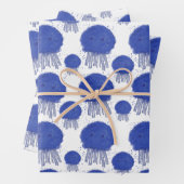 マンガのクラゲの絵画水彩模様 ラッピングペーパーシート (インサイチュ)