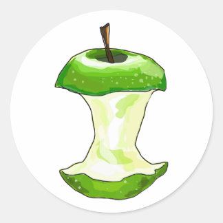 マンガのグリーンアップル(Granny Smith) Apple Core ラウンドシール
