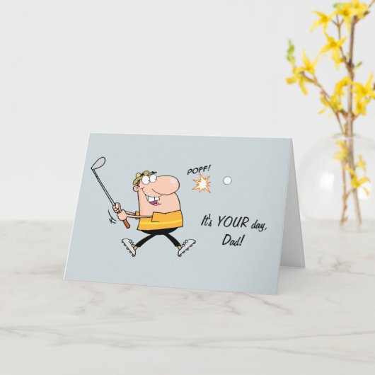 マンガのゴルフ父親のデイカード カード (黄色い花)