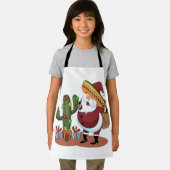 マンガのサボテンとサンタがソンブレロを着ている エプロン (インサイチュ)