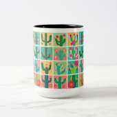 マンガのサボテンのマグカップ ツートーンマグカップ (中央)