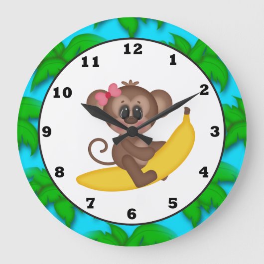 マンガのサルおもしろいの壁時計 ラージ壁時計 (正面)