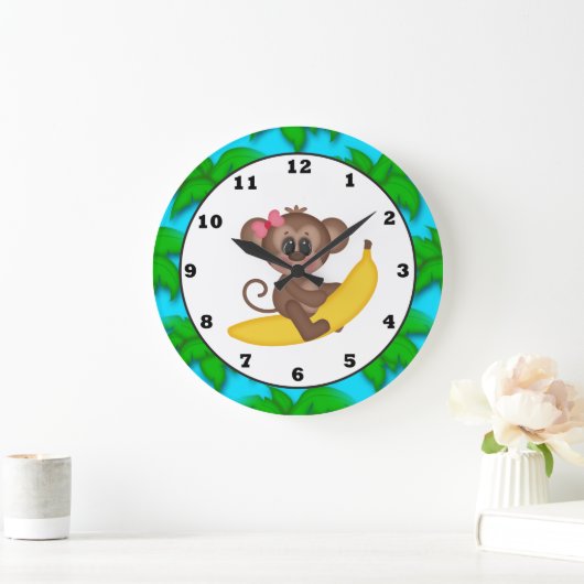 マンガのサルおもしろいの壁時計 ラージ壁時計 (ホーム)