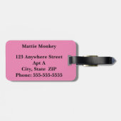 マンガのサルパーソナライズされたラゲッジタグ ラゲッジタグ (裏面横)