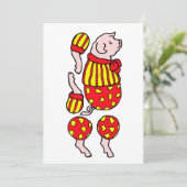 マンガのサーカス豚の動物の紙の切り出し芸術 カード (スタンド正面)