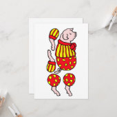 マンガのサーカス豚の動物の紙の切り出し芸術 カード (正面/裏面インサイチュ)