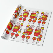 マンガのサーカス豚の関節動物の紙人形 ラッピングペーパー (アンロールド)