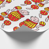 マンガのサーカス豚の関節動物の紙人形 ラッピングペーパー (角)