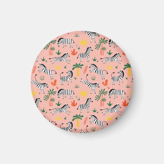 マンガのシームレおもしろいームパターン マグネット (正面)