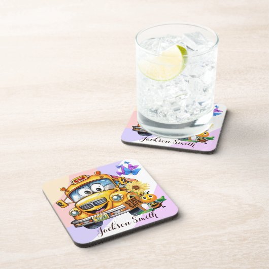 マンガのスクールバスドライバーは安全にパーソナライズされた滞在 コースター (右側)