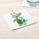 マンガのティラノサウルスレックスのカヴマン。 スクエアペーパーコースター (アングル)
