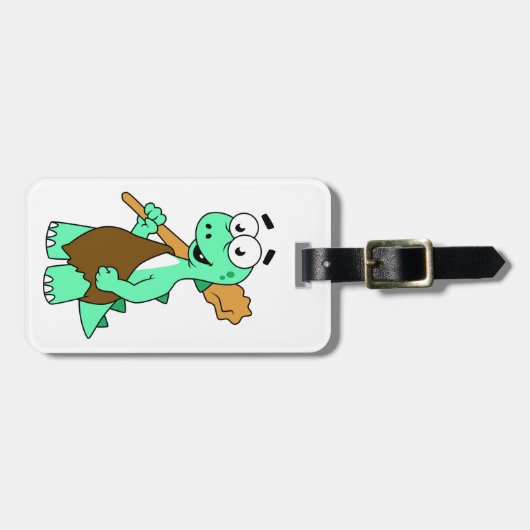 マンガのティラノサウルスレックスのカヴマン。 ラゲッジタグ (正面横)