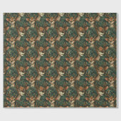 マンガのトナカイのクリスマスシームレスパターンダーク ラッピングペーパー (フラット)