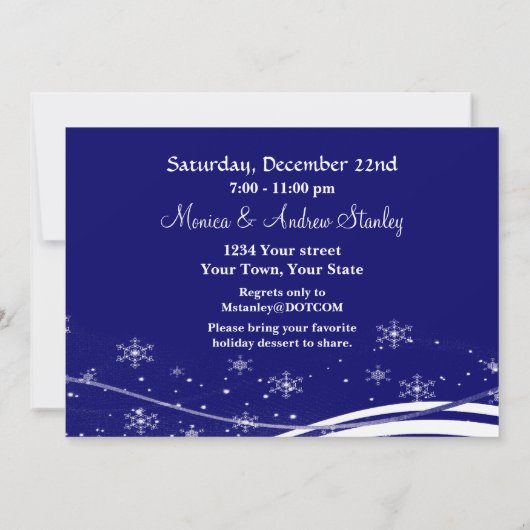 マンガのトナカイのクリスマスパーティー 招待状 (裏面)