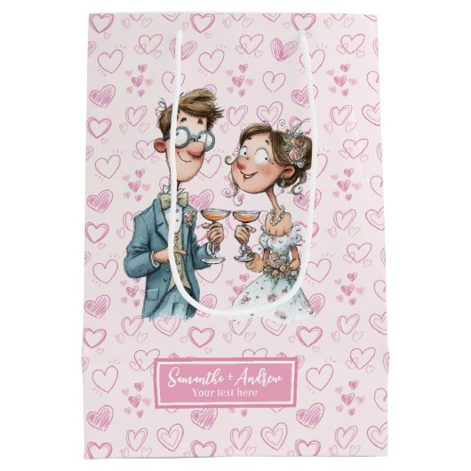 マンガのニュー結婚リュウズの抱き枕水の色おもしろい ミディアムペーパーバッグ (裏面)