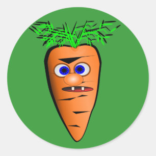 マンガのニンジン野菜写真 ラウンドシール