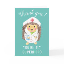 マンガのハリネズミナースサンキューカード