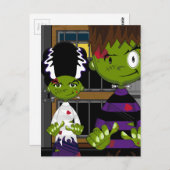 マンガのハロウィーンフランケンシュテインズモンスター ポストカード (正面/裏面)