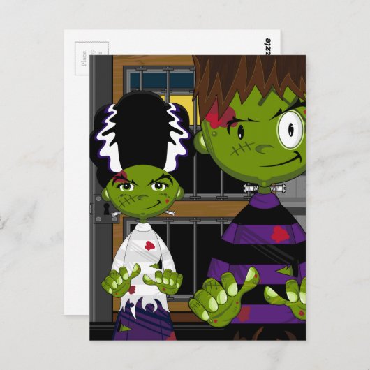 マンガのハロウィーンフランケンシュテインズモンスター ポストカード (正面/裏面)