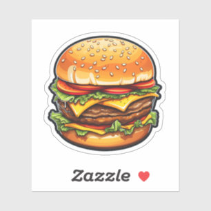 マンガのバーガーイラストレーション シール