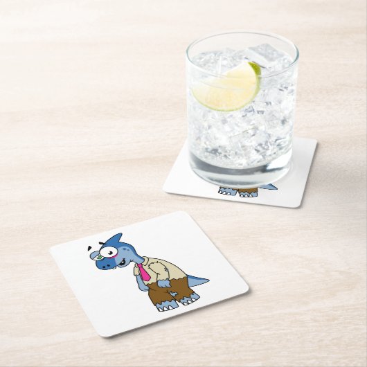 マンガのパラショロフォスがゾンビの格好をした。 スクエアペーパーコースター (インサイチュ)