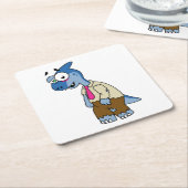 マンガのパラショロフォスがゾンビの格好をした。 スクエアペーパーコースター (アングル)