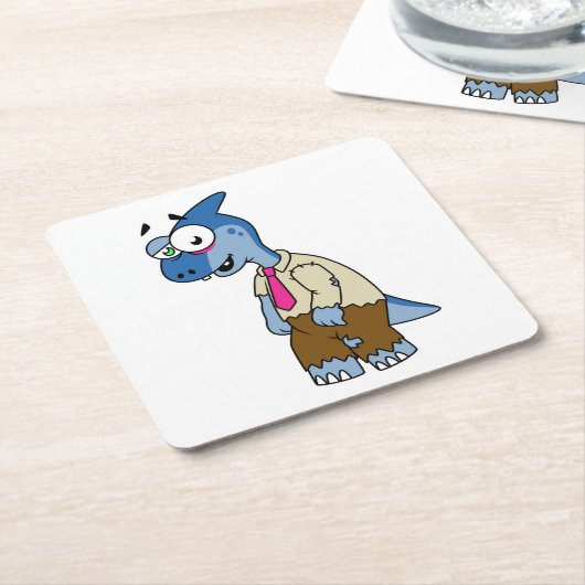 マンガのパラショロフォスがゾンビの格好をした。 スクエアペーパーコースター (アングル)