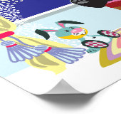 マンガのパンダと月 ポスター (角)