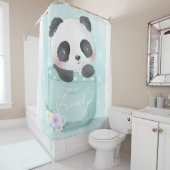 マンガのパンダ |かわいいパンダのポケット シャワーカーテン (インサイチュ)