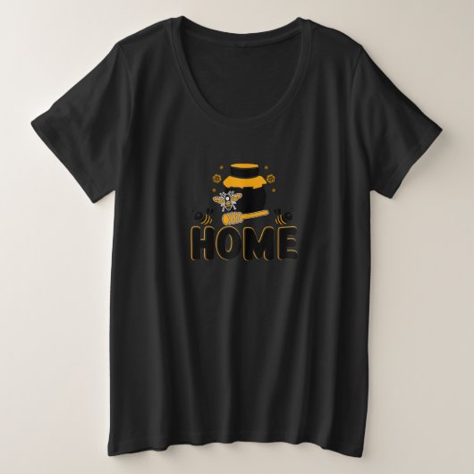 マンガのビーとハニージャー「HOME」 Tシャツ (デザイン正面)
