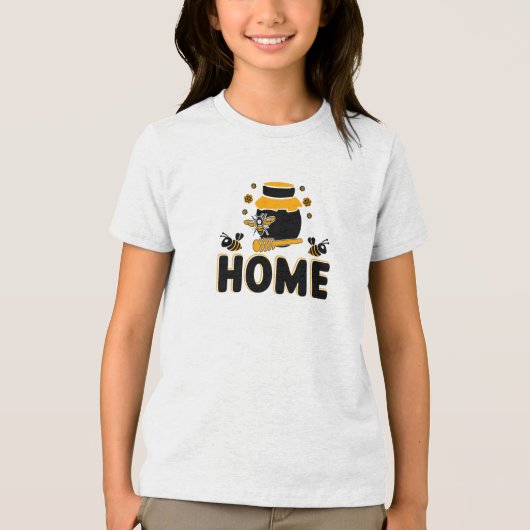 マンガのビーとハニージャー「HOME」 Tシャツ (正面)