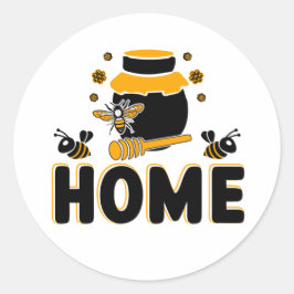 マンガのビーとハニージャー「HOME」 Tシャツ ラウンドシール