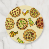 マンガのピザパーティー感謝してい誕生日 フェイバータグ (裏面)