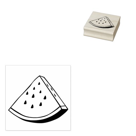 マンガのフルーツスイカ切りウッドアートスタンプ ラバースタンプ (押印)