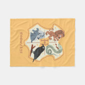 マンガのホグワーツの紋章 フリースブランケット (正面(横))