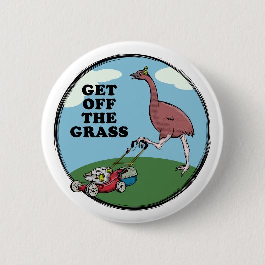 マンガのモーア絶滅したニュージーランドの鳥 缶バッジ (正面)