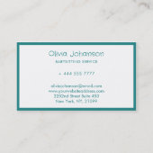 マンガのライオン&ギターのベビーシッティングサービス 名刺 (裏面)