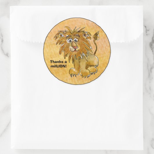 マンガのライオ感謝していンのMILライオンカスタムステッカー ラウンドシール (バッグ)