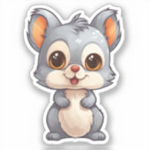 マンガのリスイラストレーション シール (正面)