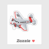 マンガのレトロ飛行機 シール (シート)