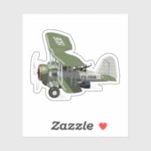 マンガのレトロ飛行機 シール (シート)
