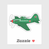 マンガのレトロ飛行機 シール (シート)